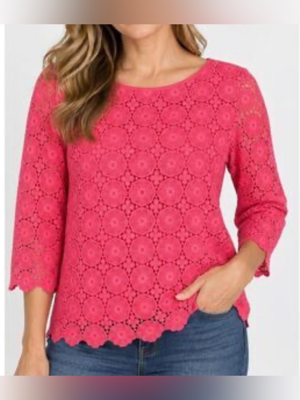 Talbots Medallion Lace Top-Sz 12